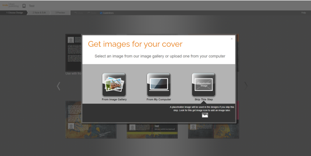 Using KDP cover creator