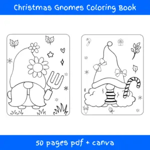 Christmas gnomes coloring pages